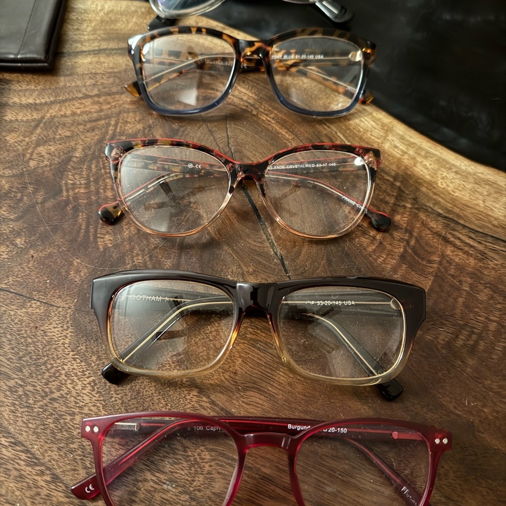 Stylish Women's eye Glasses, set of 5 unique frames ready for your prescription!